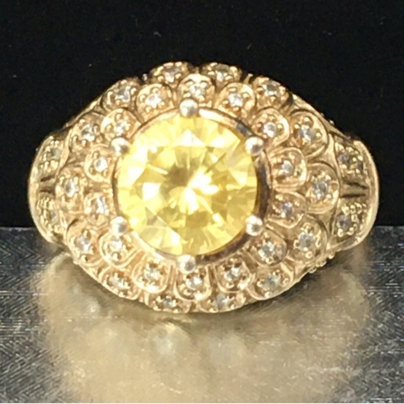 Rare Designer Signed Victoria Wieck/MEDA Canary Quartz Ring - Picture 1 of 5